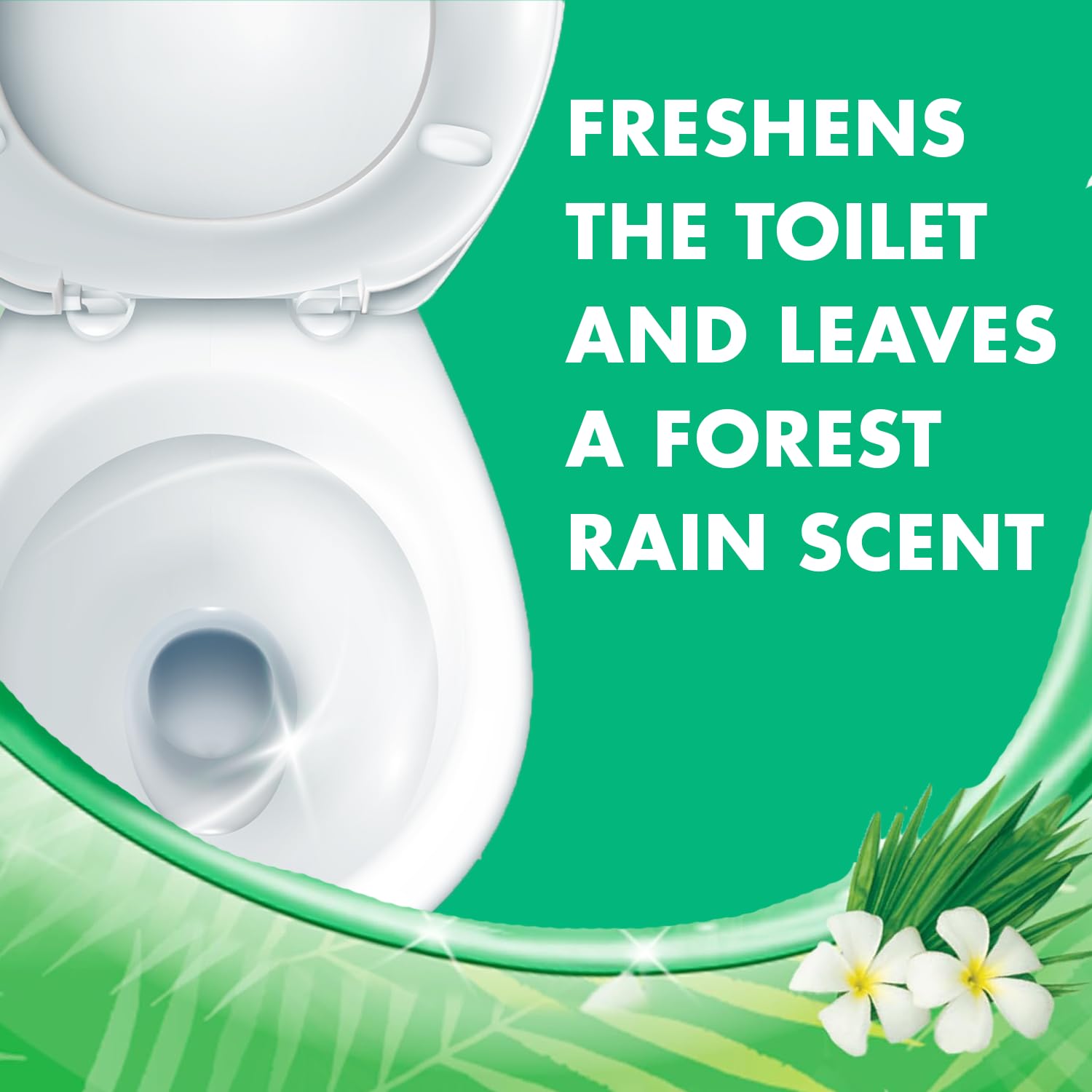 Lysol Forest Rain gel coating the bowl for deep cleaning