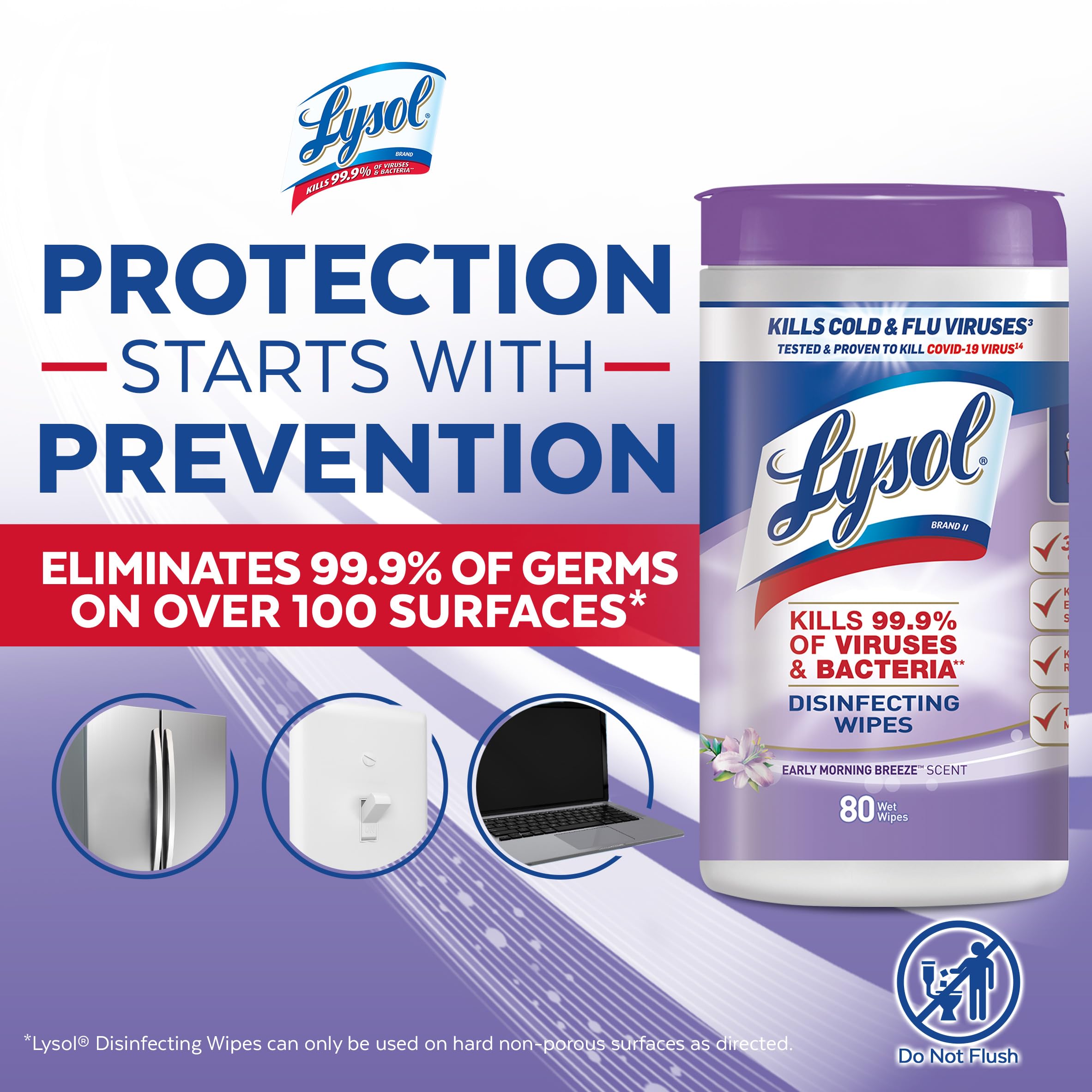 Lysol wipes in dorm room setup supporting quick cleanup between study sessions.