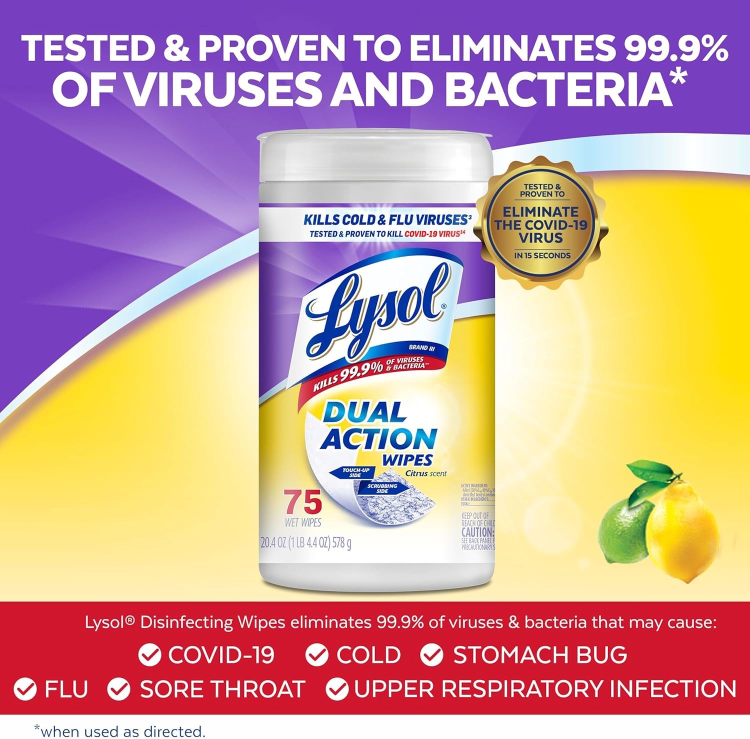Lysol wipes wood-safe formula works on wood surfaces.