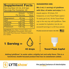 Close-up of LyteShow bottle ready to mix for hydration on the go.