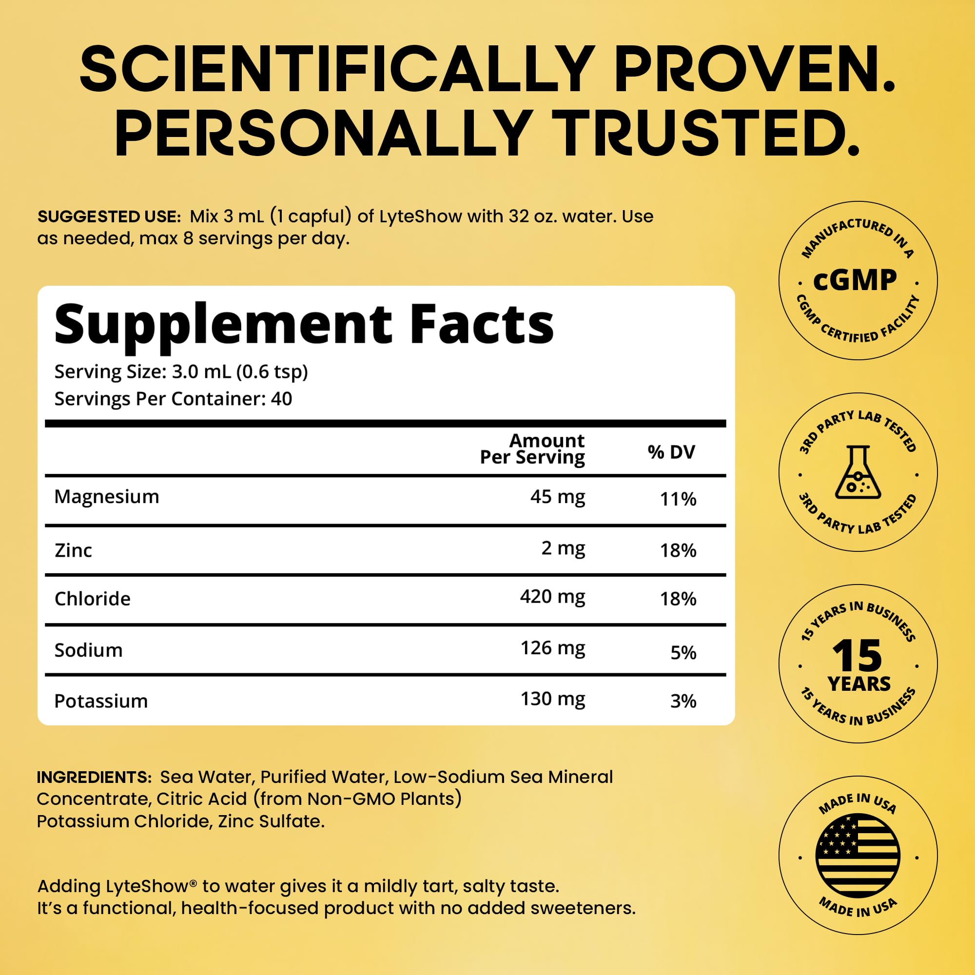LyteShow minerals support immune health during daily life.