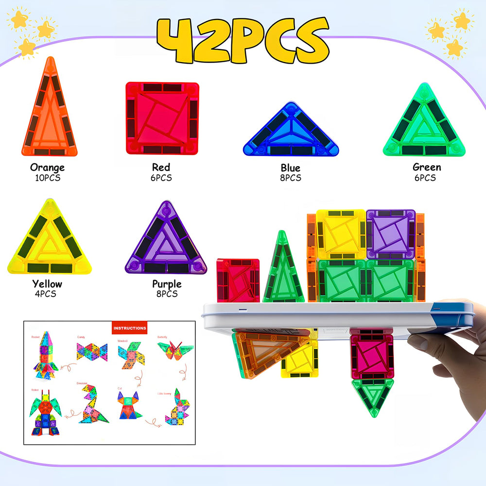 Lyzaoc magnetic tiles encouraging open-ended play and exploration.