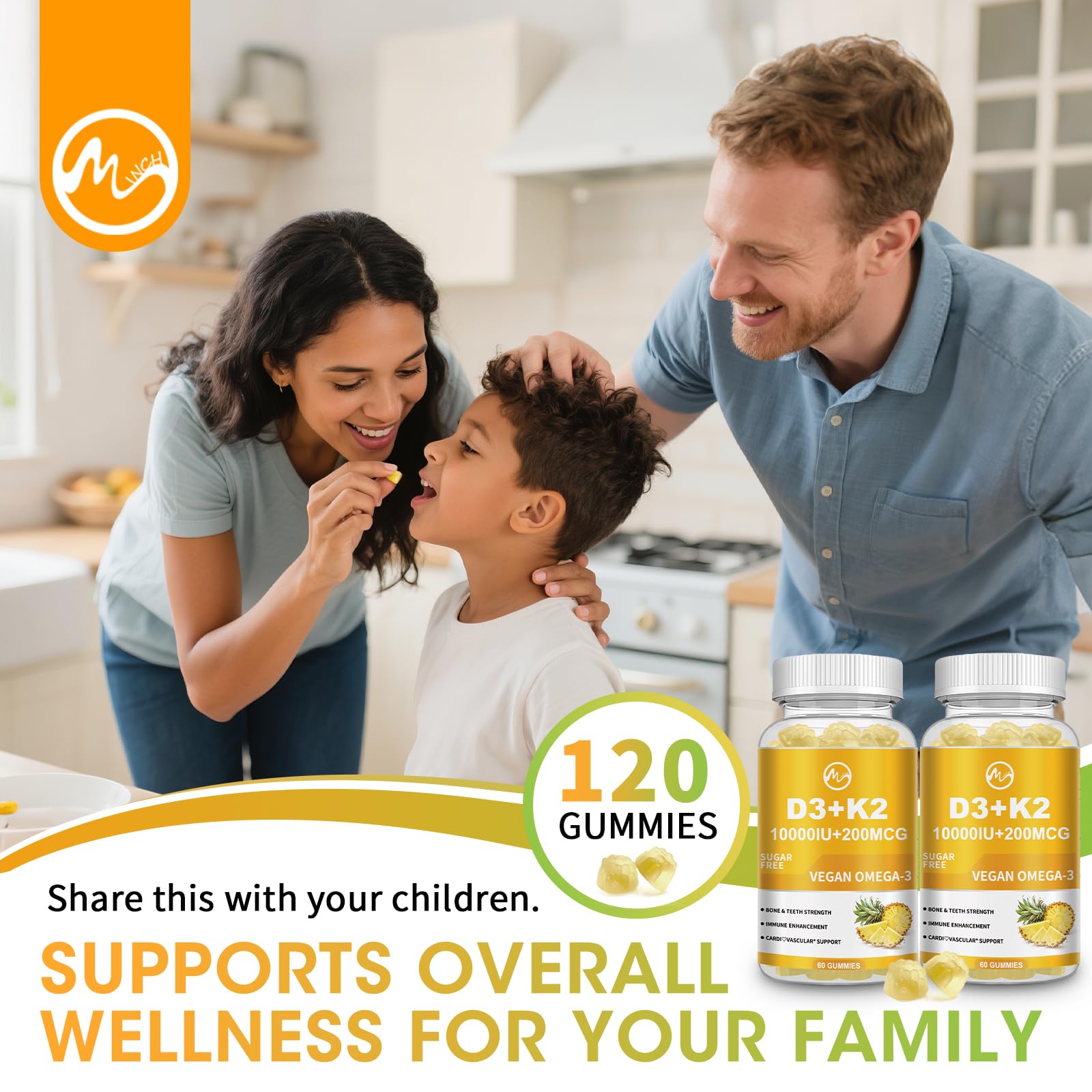 M inch gummies arranged for a simple daily routine