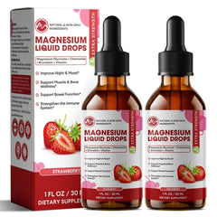 M inch magnesium glycinate liquid drops bottle close-up for daily wellness support.