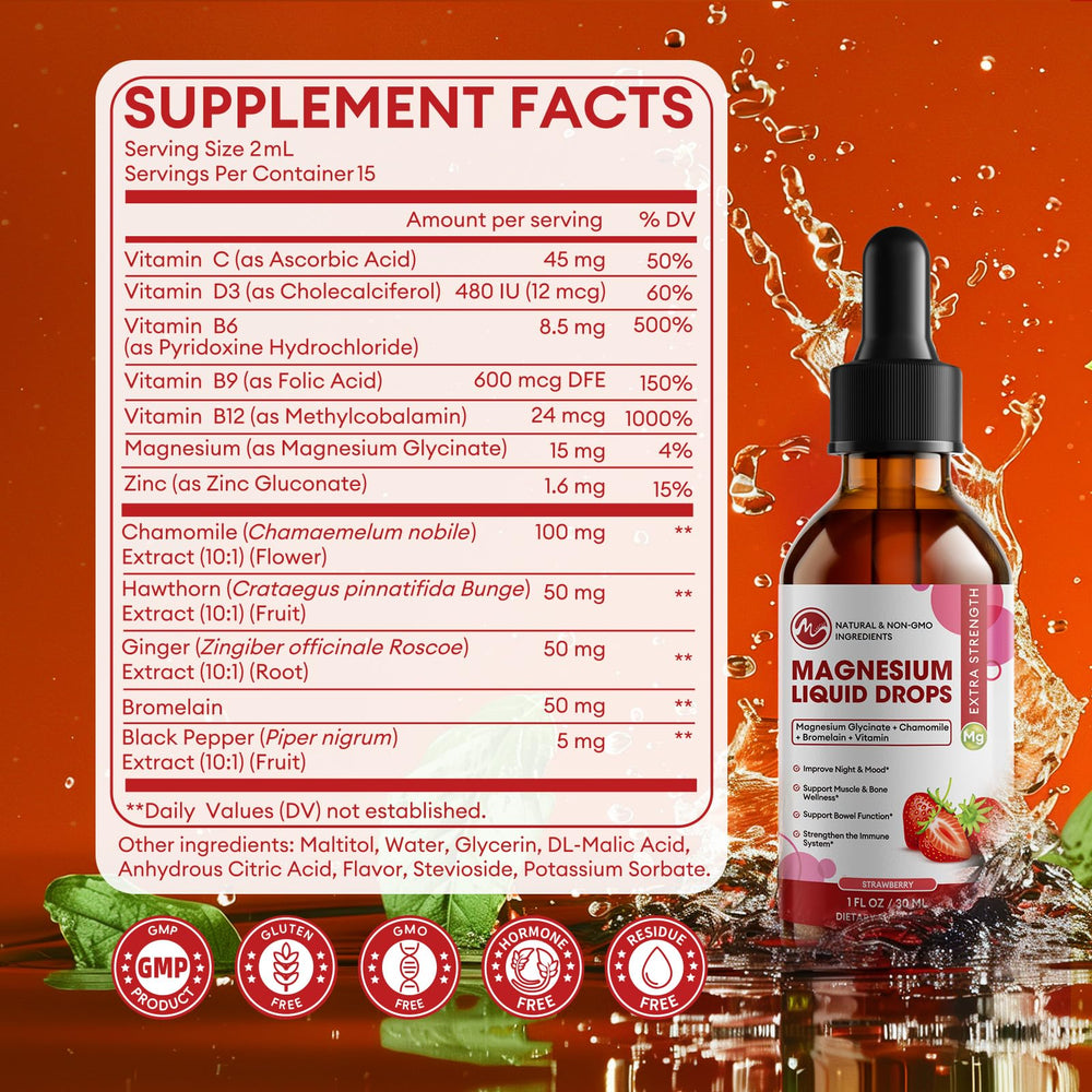 M inch non-GMO gluten-free label emphasizes clean, trust-inspiring supplementation.