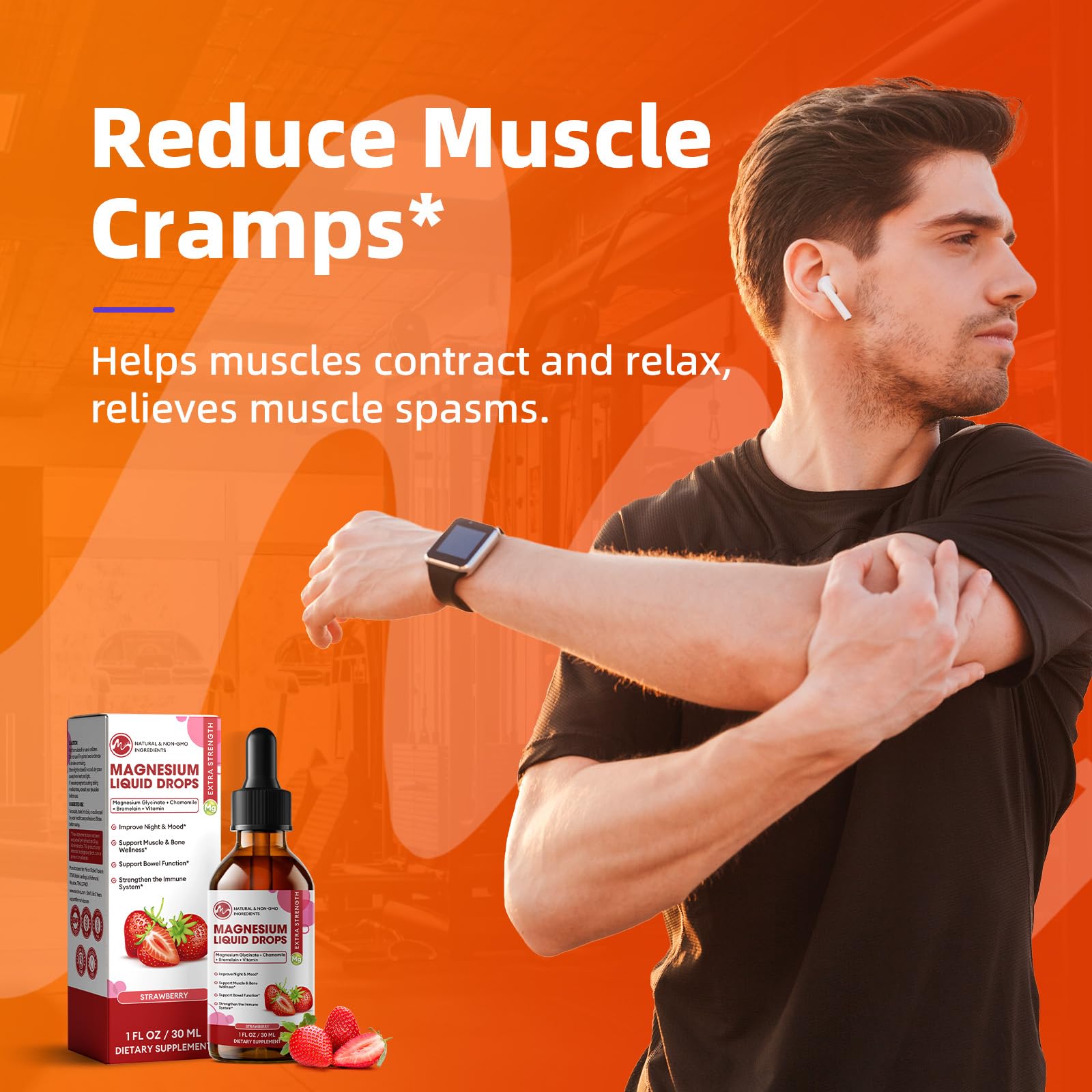 M inch strawberry flavored drops offering a tasty way to support routine.