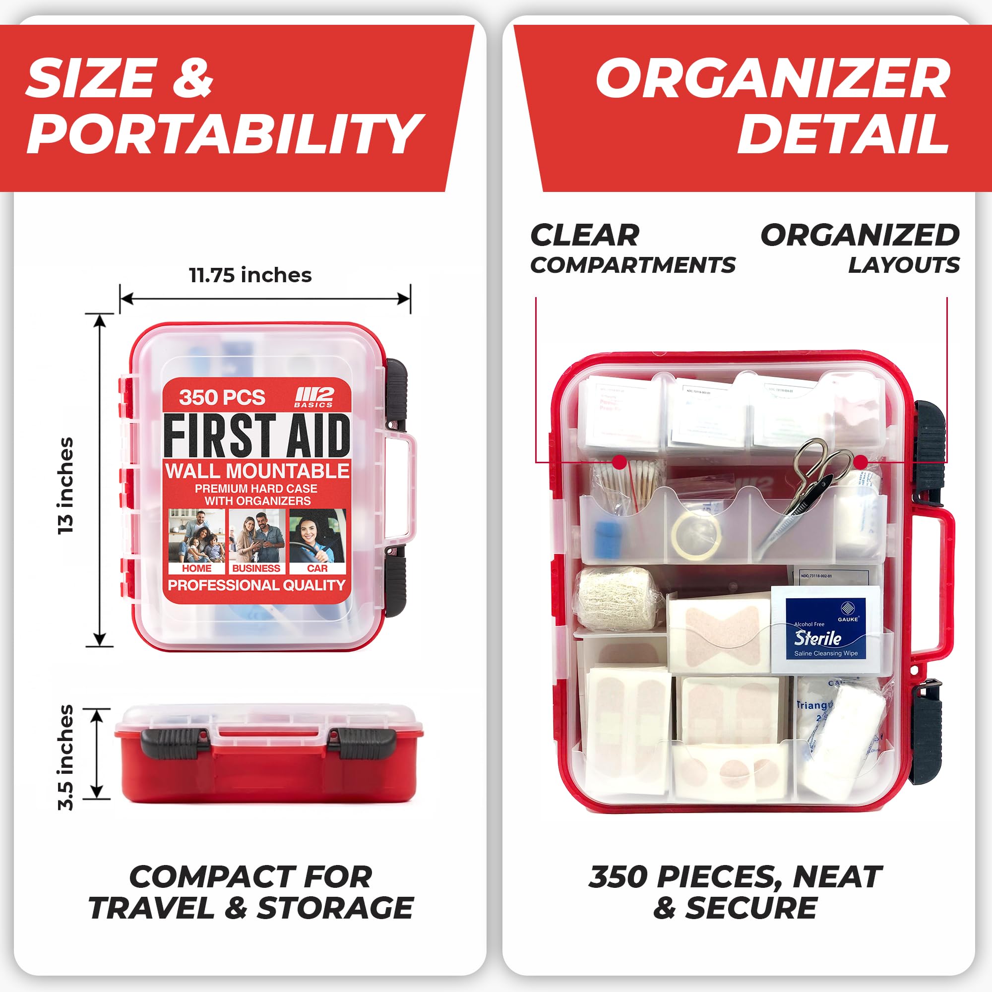 Dual-layer trays keep items organized under pressure
