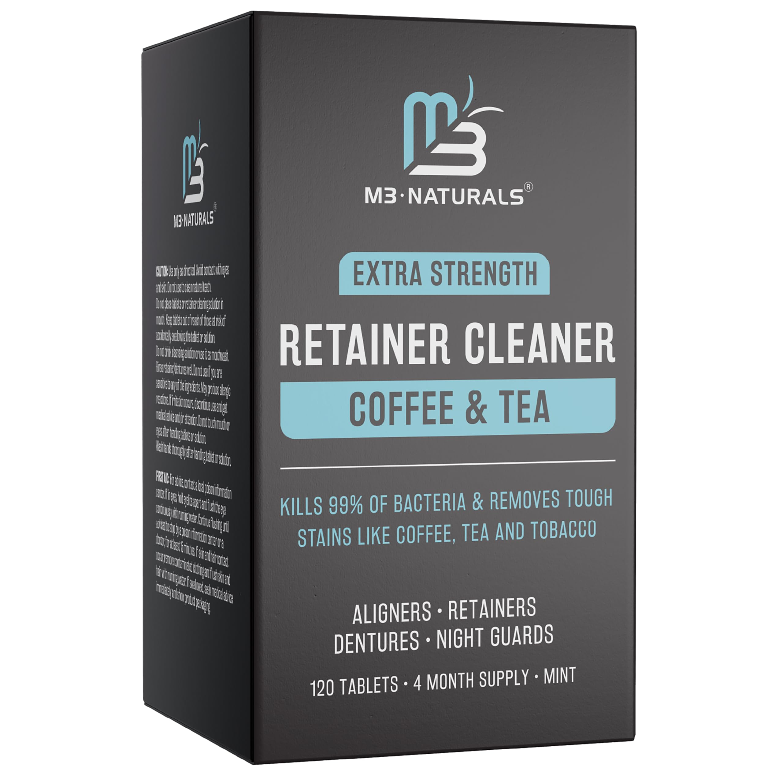 M3 Naturals coffee and tea cleaner bottle front for fresher appliances