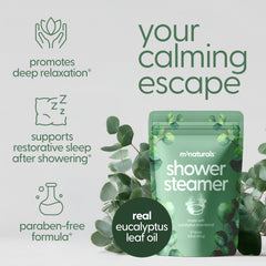 M3 Naturals eucalyptus steamers, individually wrapped for freshness.