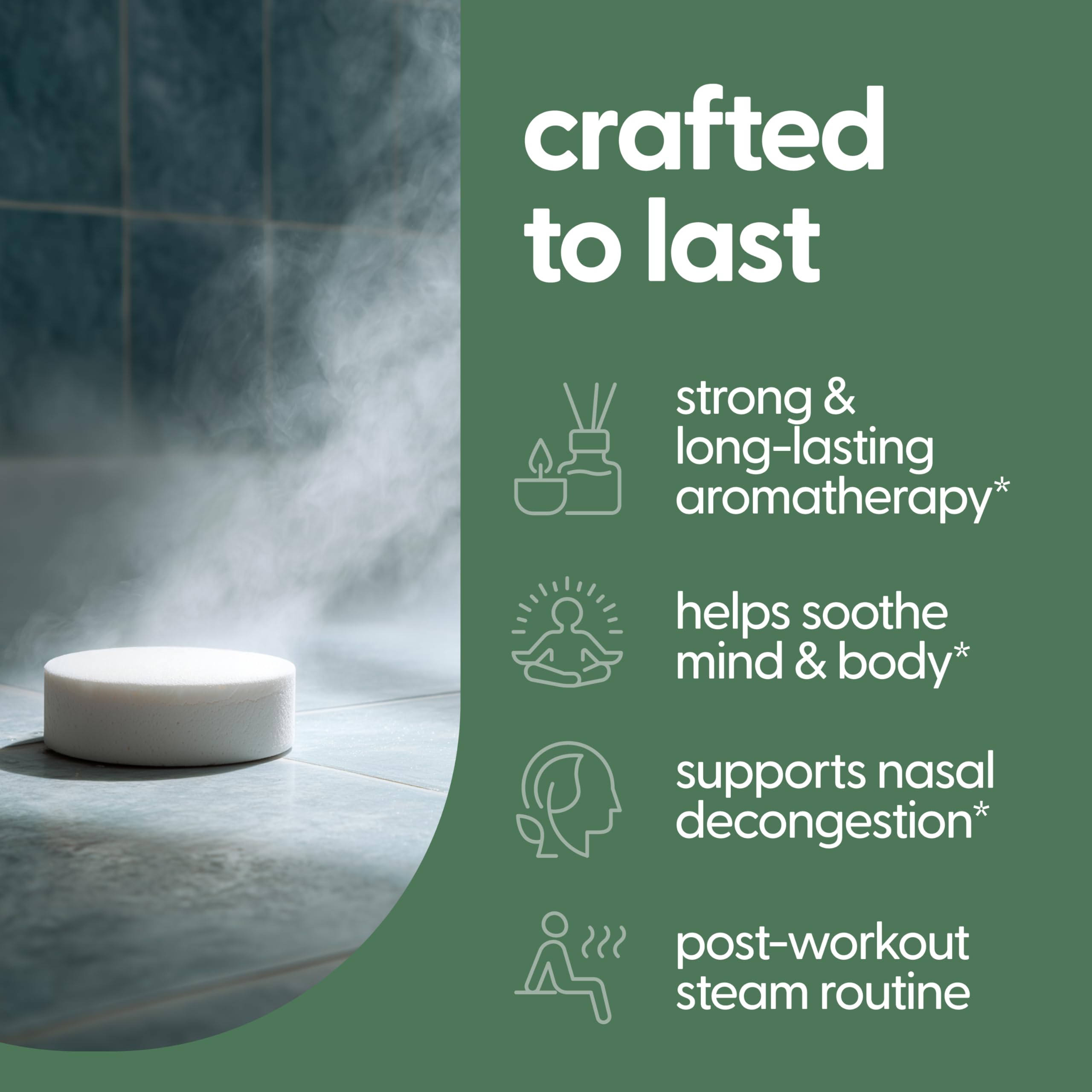 Eucalyptus steam release in shower from M3 Naturals steamers.