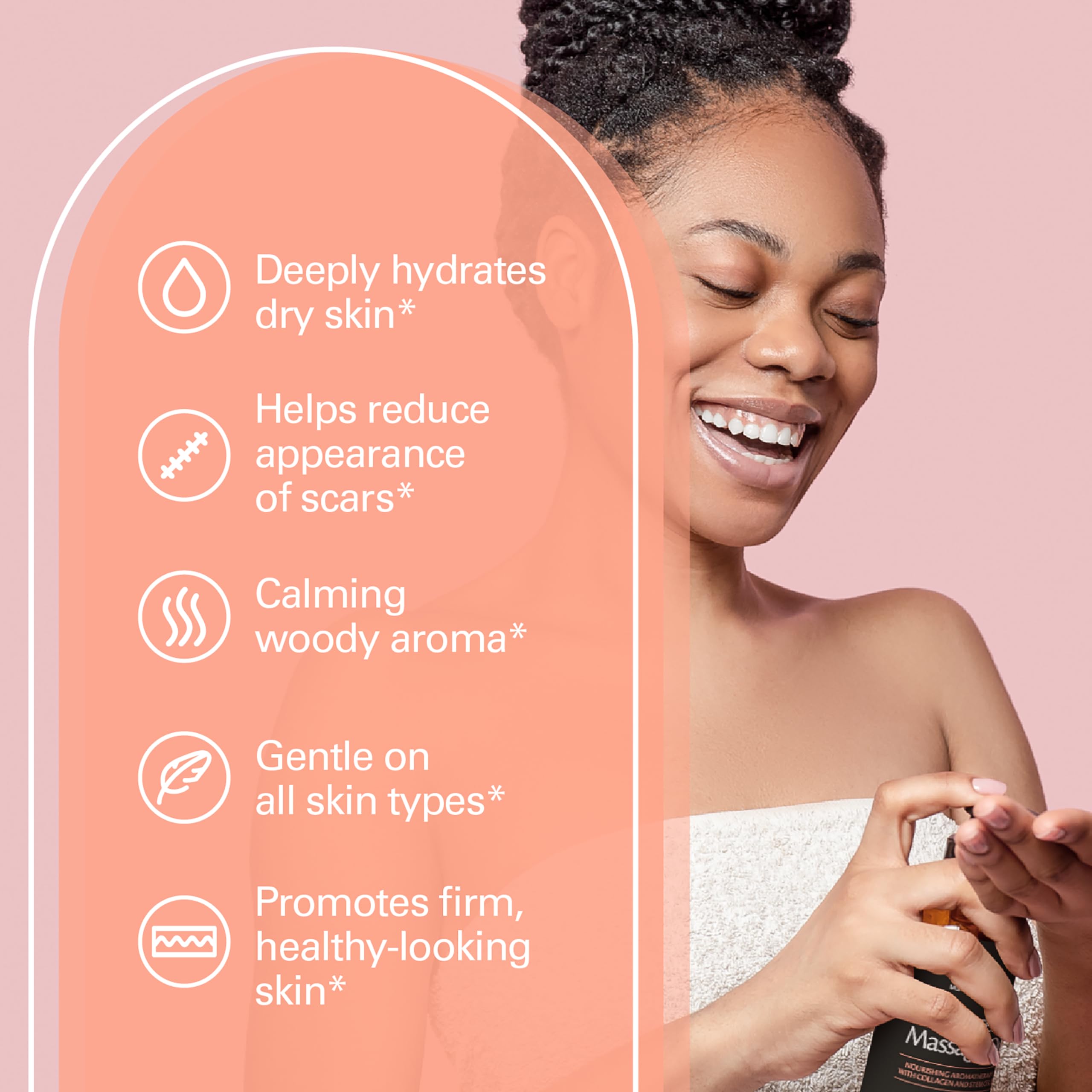 M3 Naturals frankincense oil pour into hand for calming massage.
