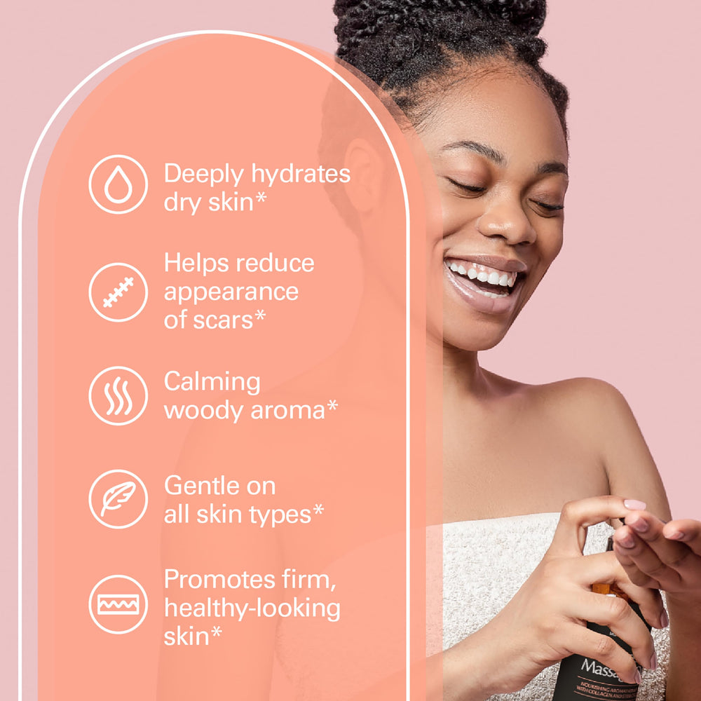 M3 Naturals frankincense oil pour into hand for calming massage.