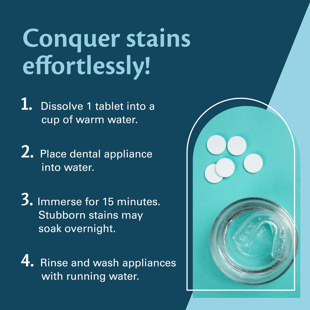 Cleaning various appliances like retainers and mouthguards with M3 Overnight.