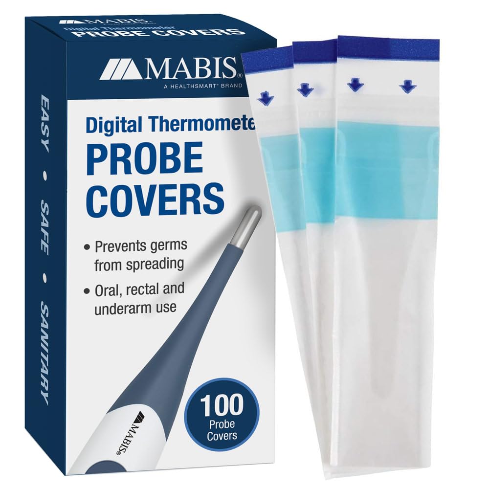 MABIS disposable probe covers for digital thermometer in a box of 100.