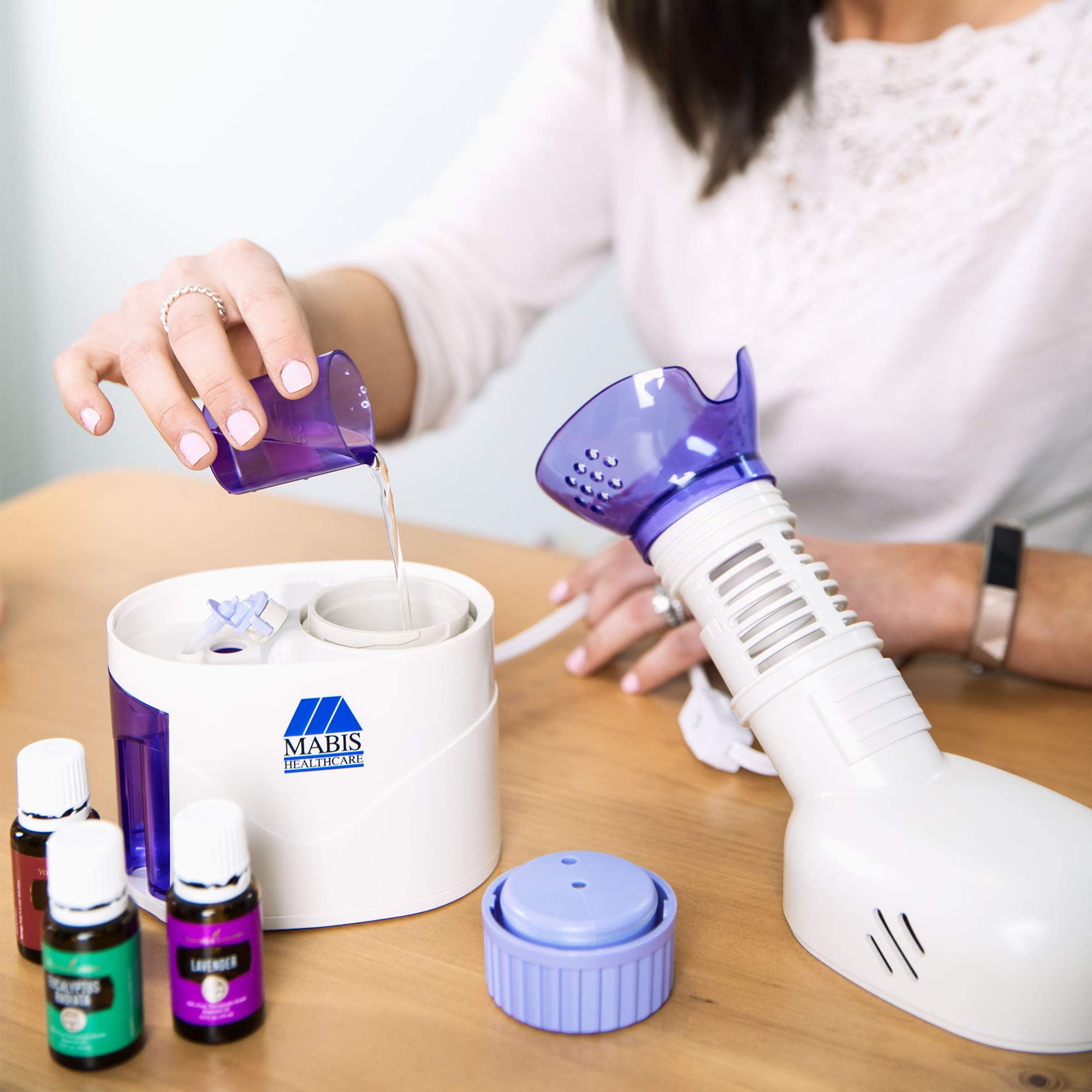 MABIS aromatherapy tank on the steamer for diffused oils during sessions