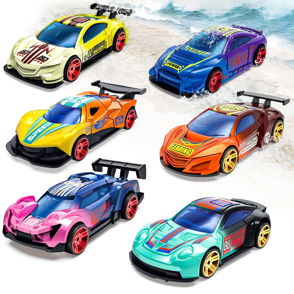 Macaloca color-changing cars pack 6 diecast for immersive play and collection.