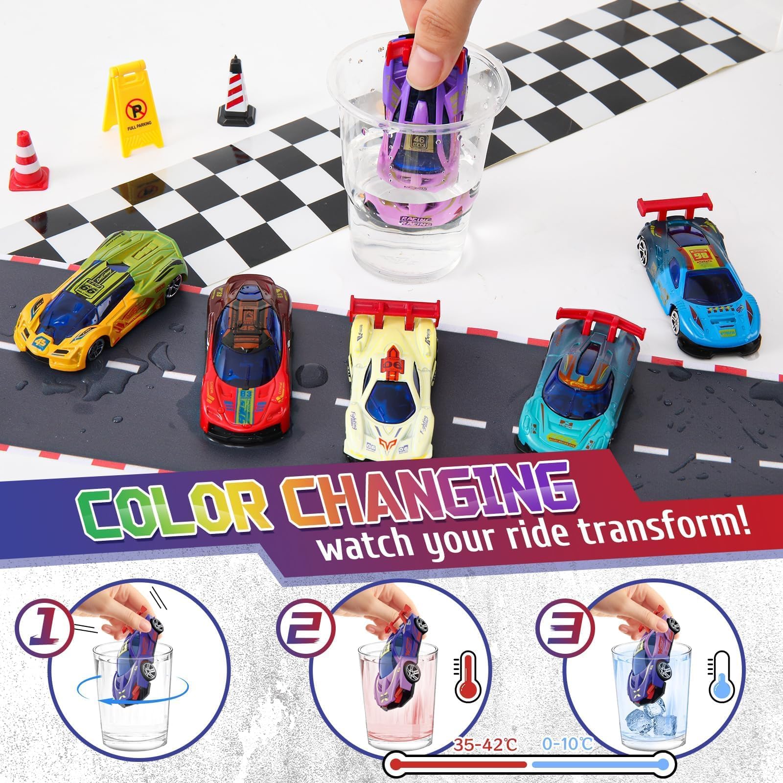 MACALOCA diecast car wheel detail shows smooth wheels for easy toddler handling.