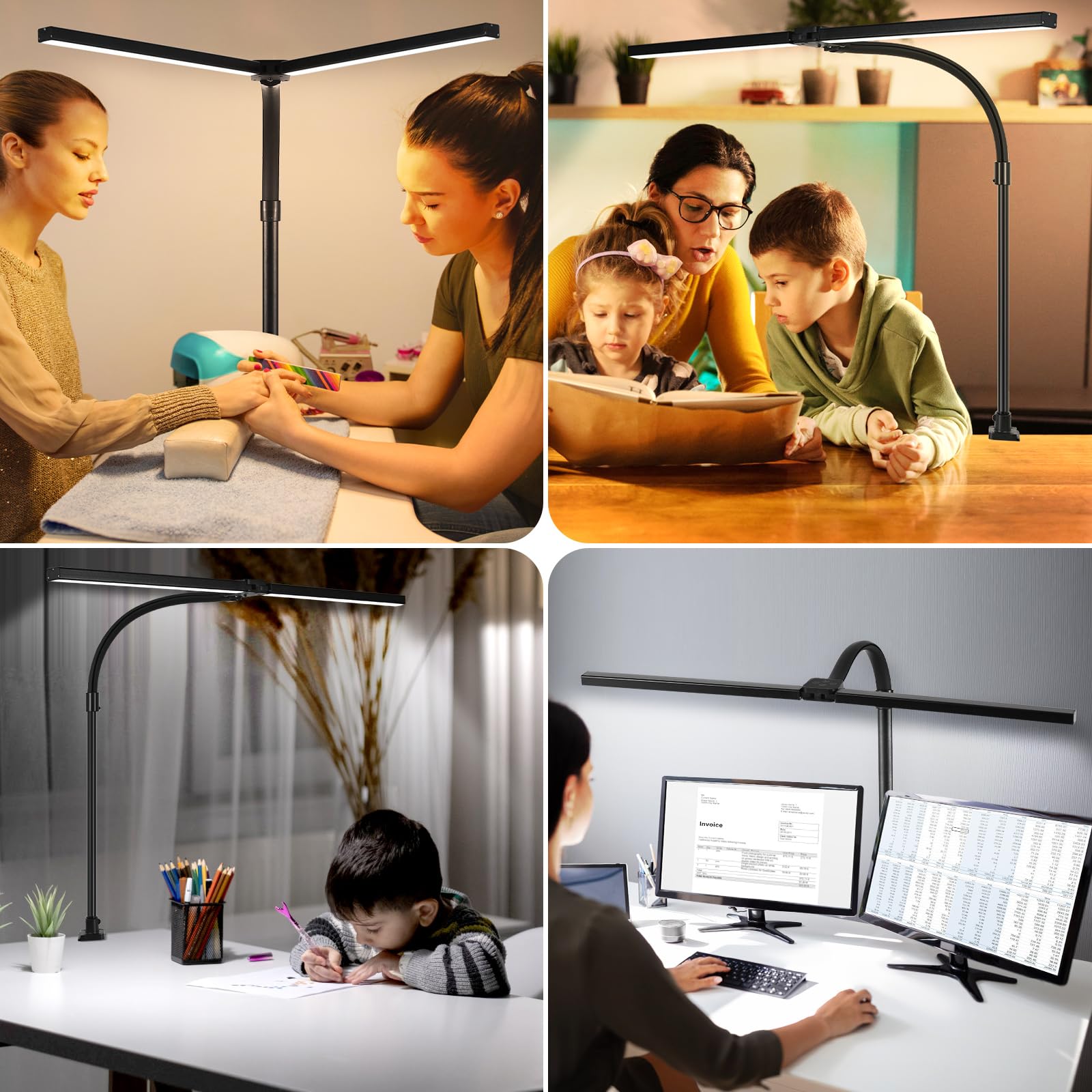 MACASA LED desk lamp easy assembly with dependable support for a smooth setup