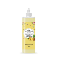 Maccibelle cuticle oil bottle with pineapple scent softens dry cuticles.