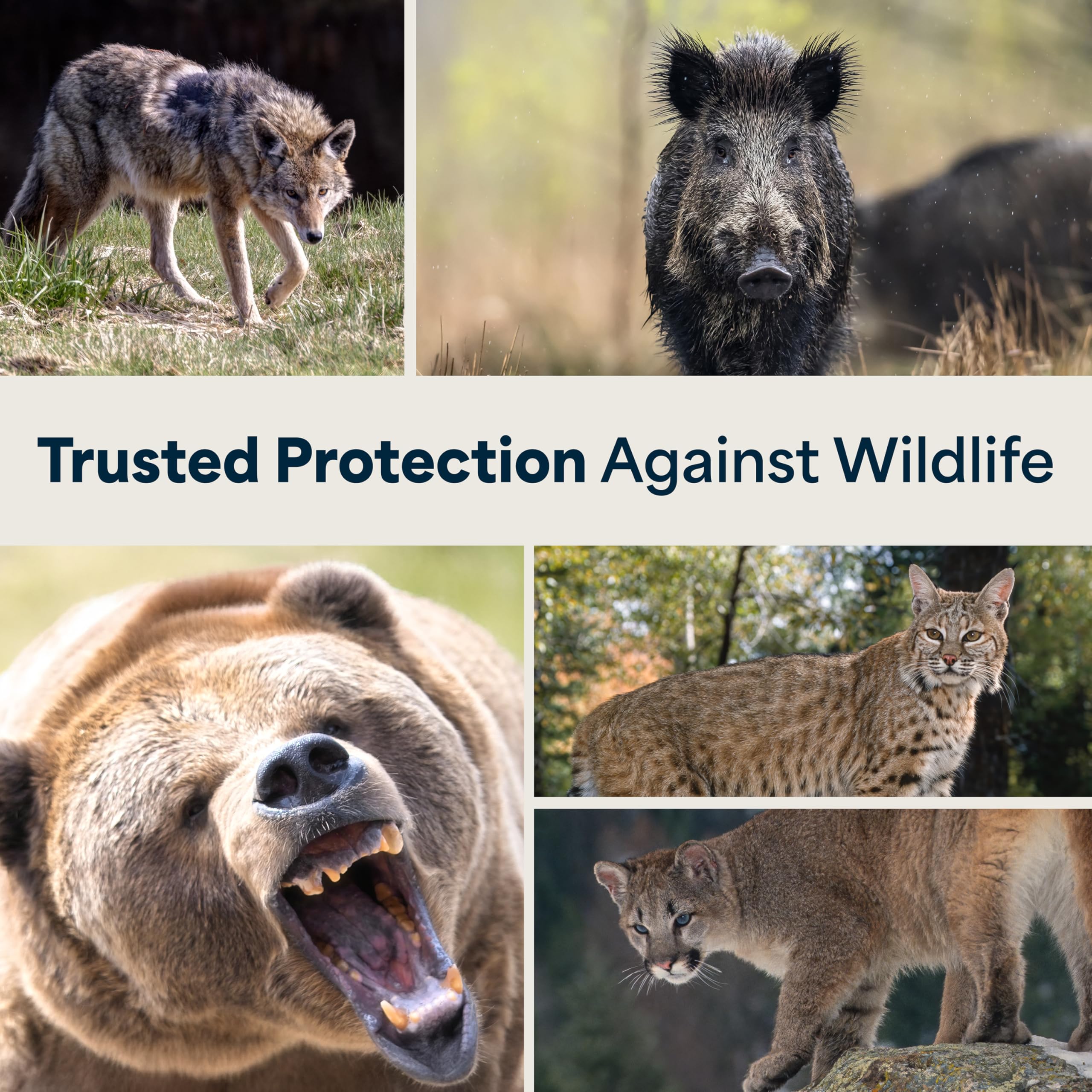 Nine seconds of spray time supports quick response to wildlife threats.