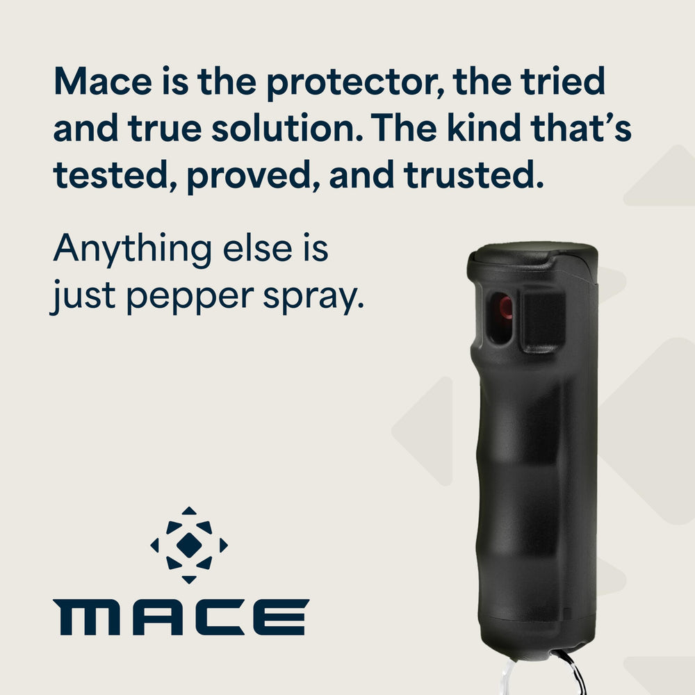 Mace Pepper Spray compact black hard-case design blends with daily carry.
