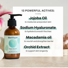 Mad Hippie Cream Cleanser creamy texture, gentle on sensitive skin.