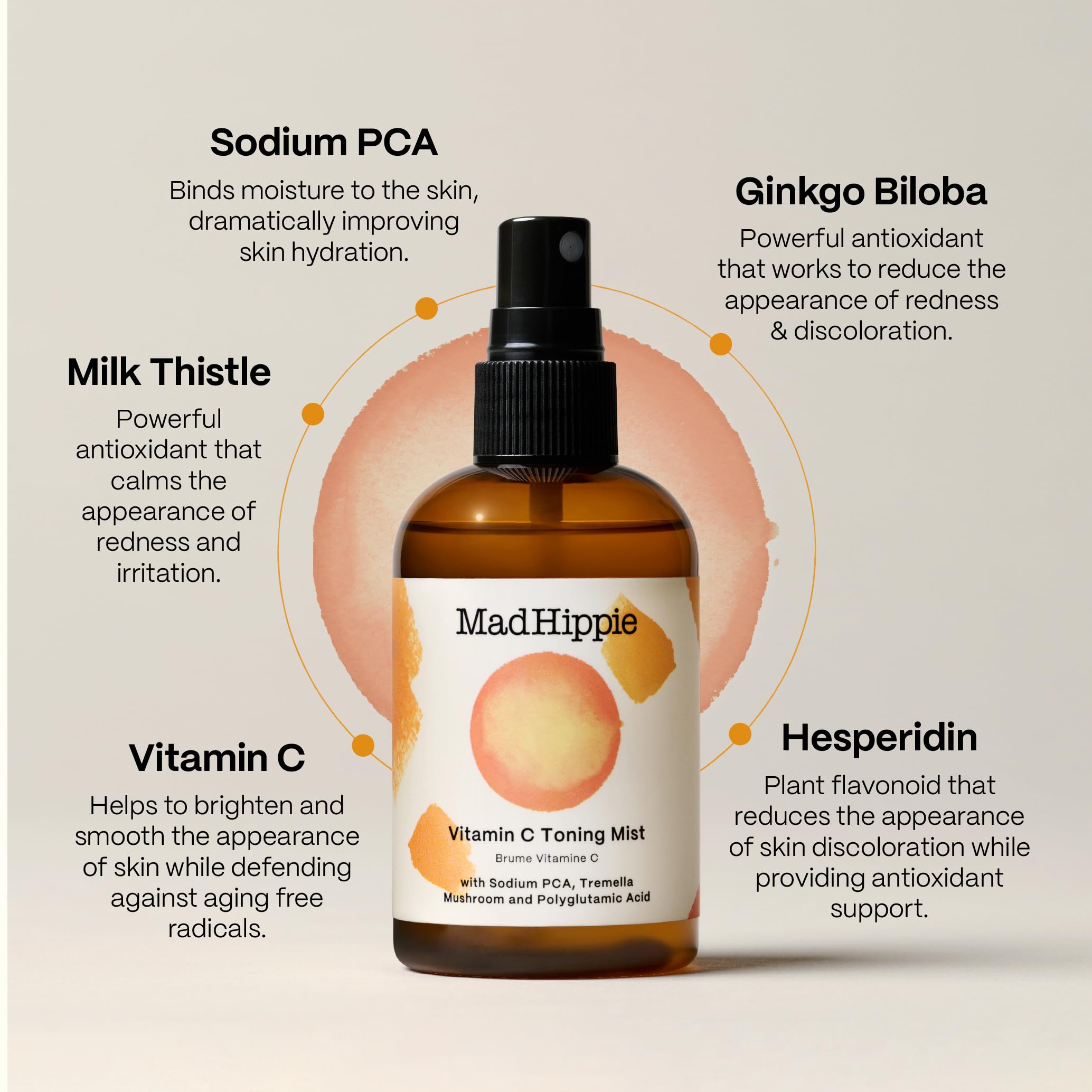 Mad Hippie Vitamin C Toning Mist after cleansing tones and hydrates