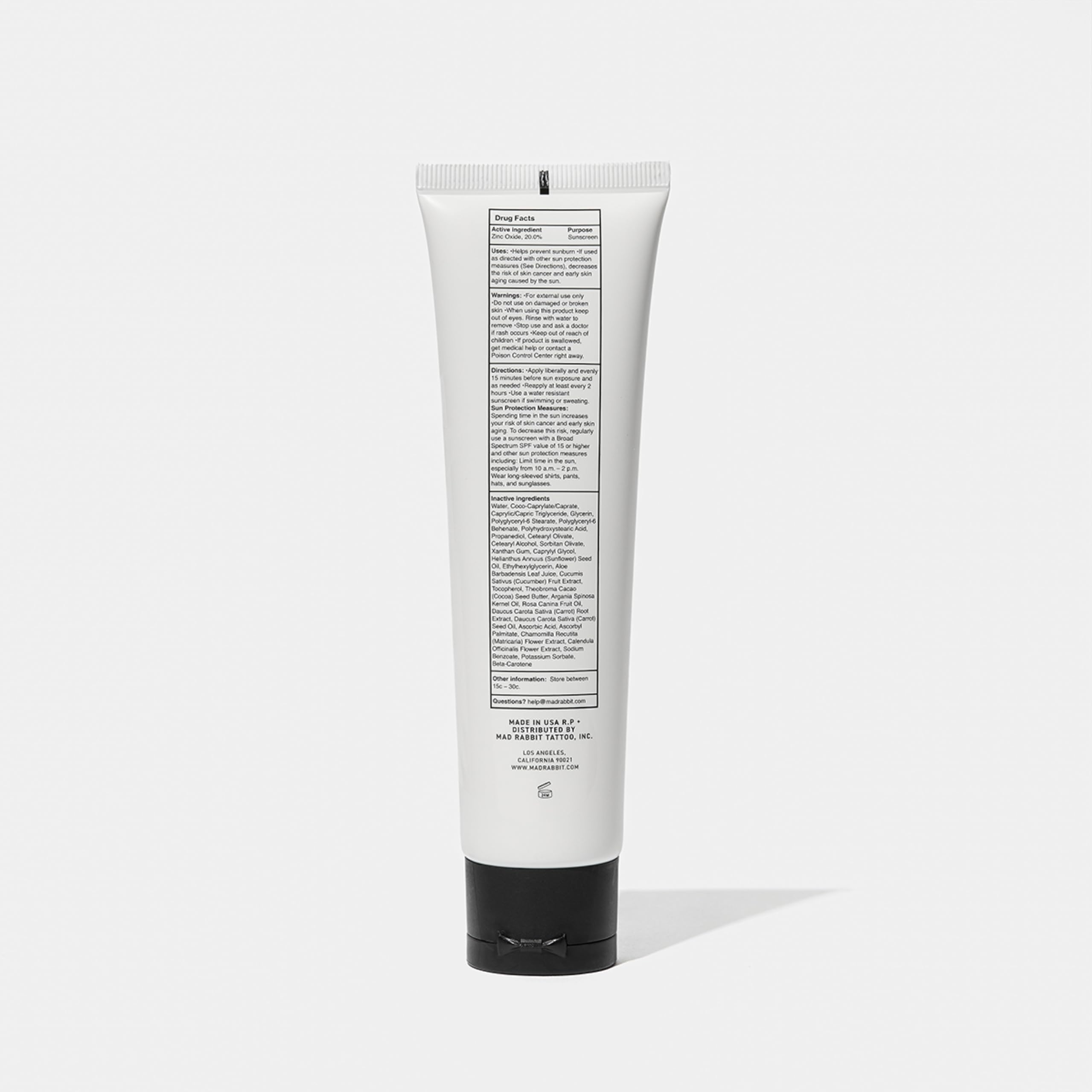 Mad Rabbit Defend sunscreen on tattoos helps maintain color and skin moisture.