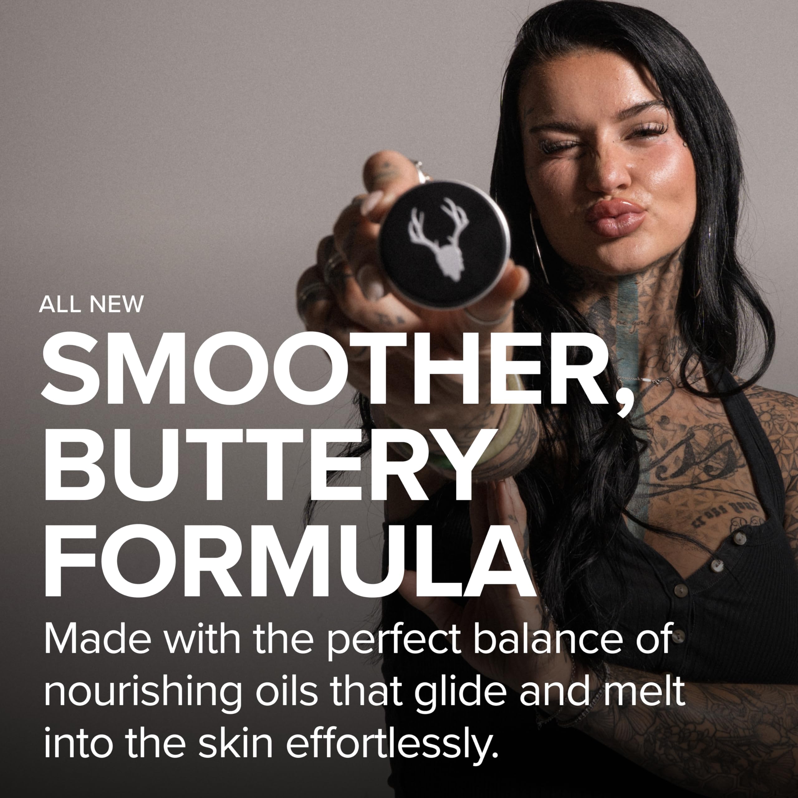 Mad Rabbit balm applying on skin demonstrates quick glide and hydration