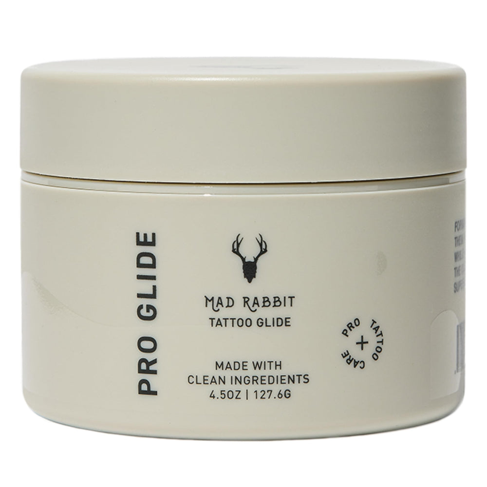Mad Rabbit Tattoo Artist Glide bottle shows clean vegan formula for smooth tattooing