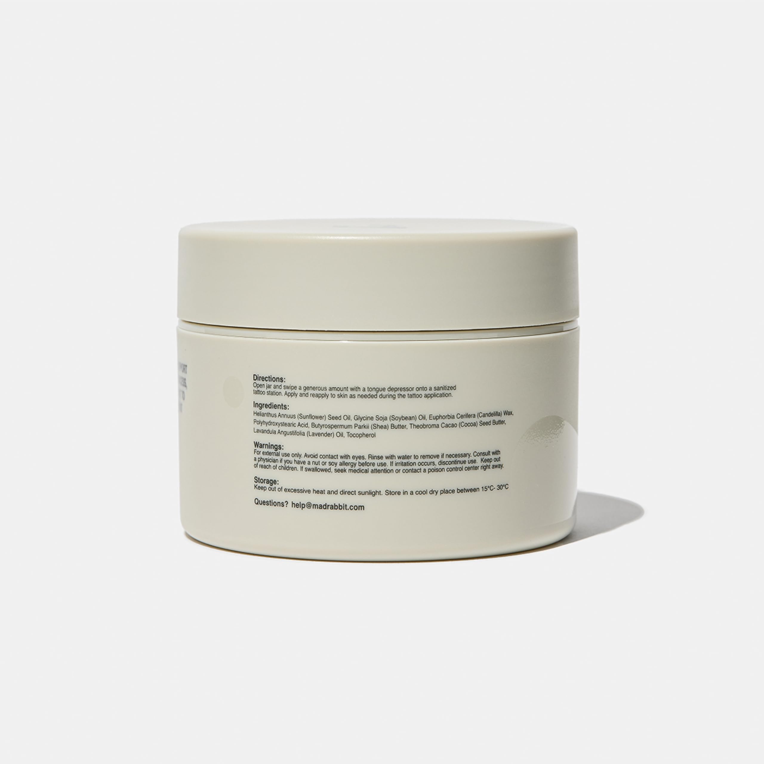 Mad Rabbit Tattoo Artist Glide packaging detail emphasizes before-and-after care focus