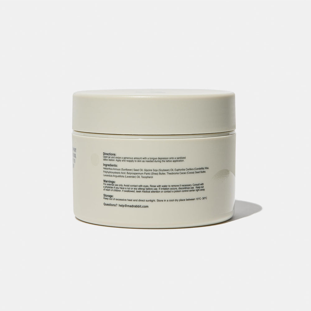 Mad Rabbit Tattoo Artist Glide packaging detail emphasizes before-and-after care focus