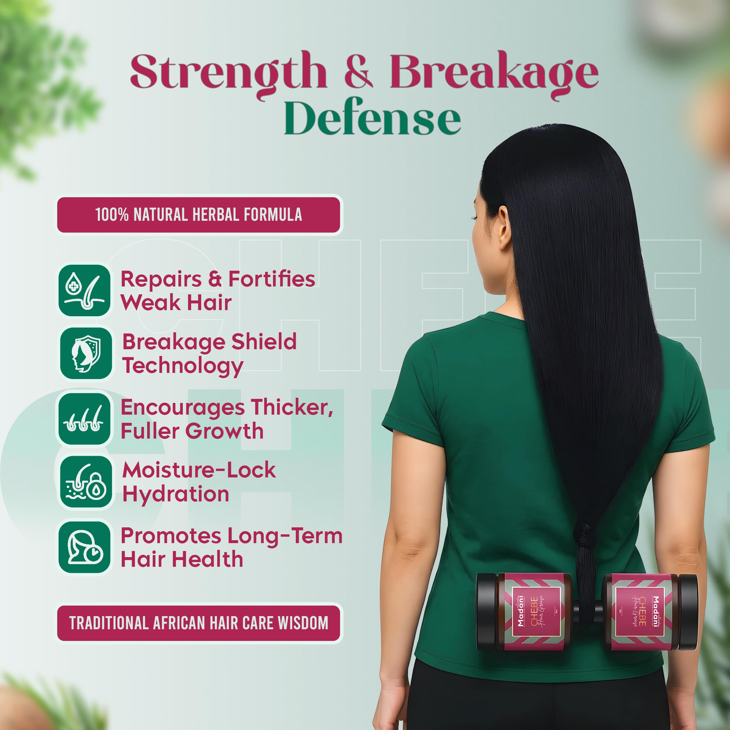 Applying Chebe grease to scalp for easy massage and distribution