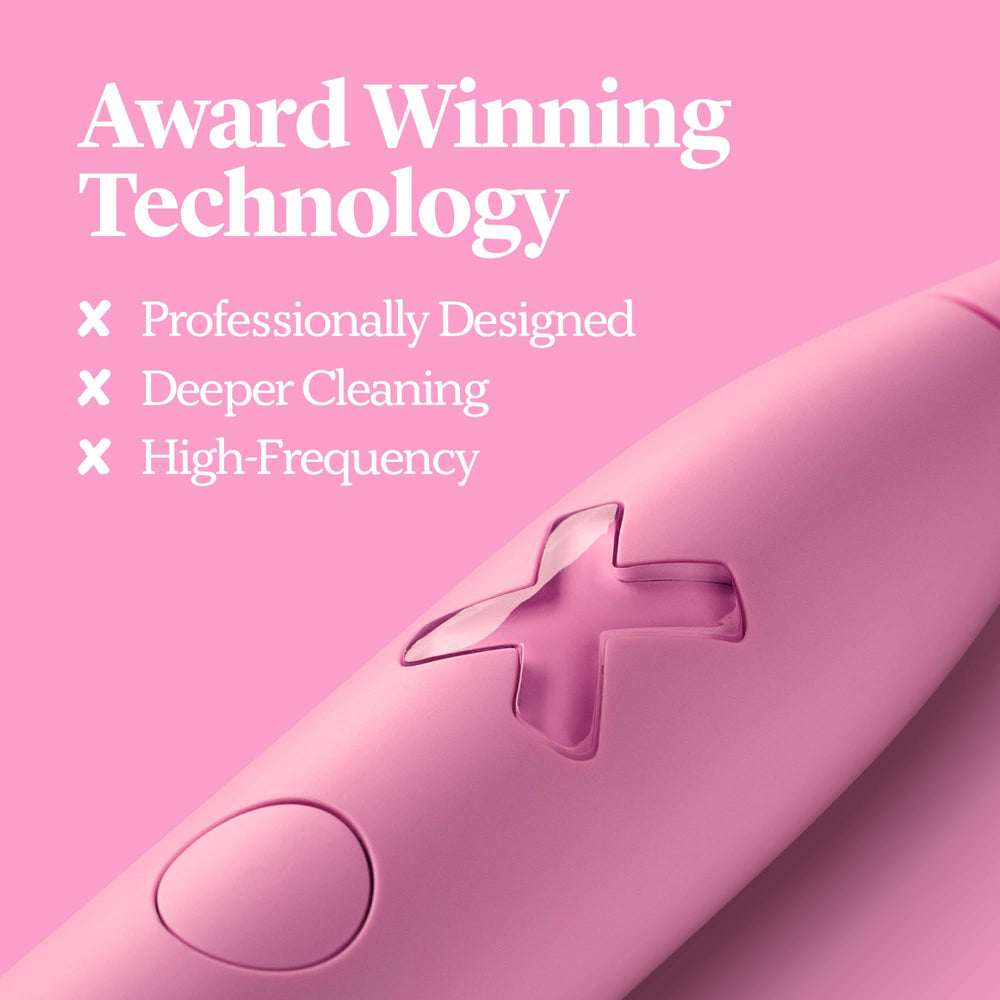 Three brushing modes highlight sensitive, clean, and whitening options.