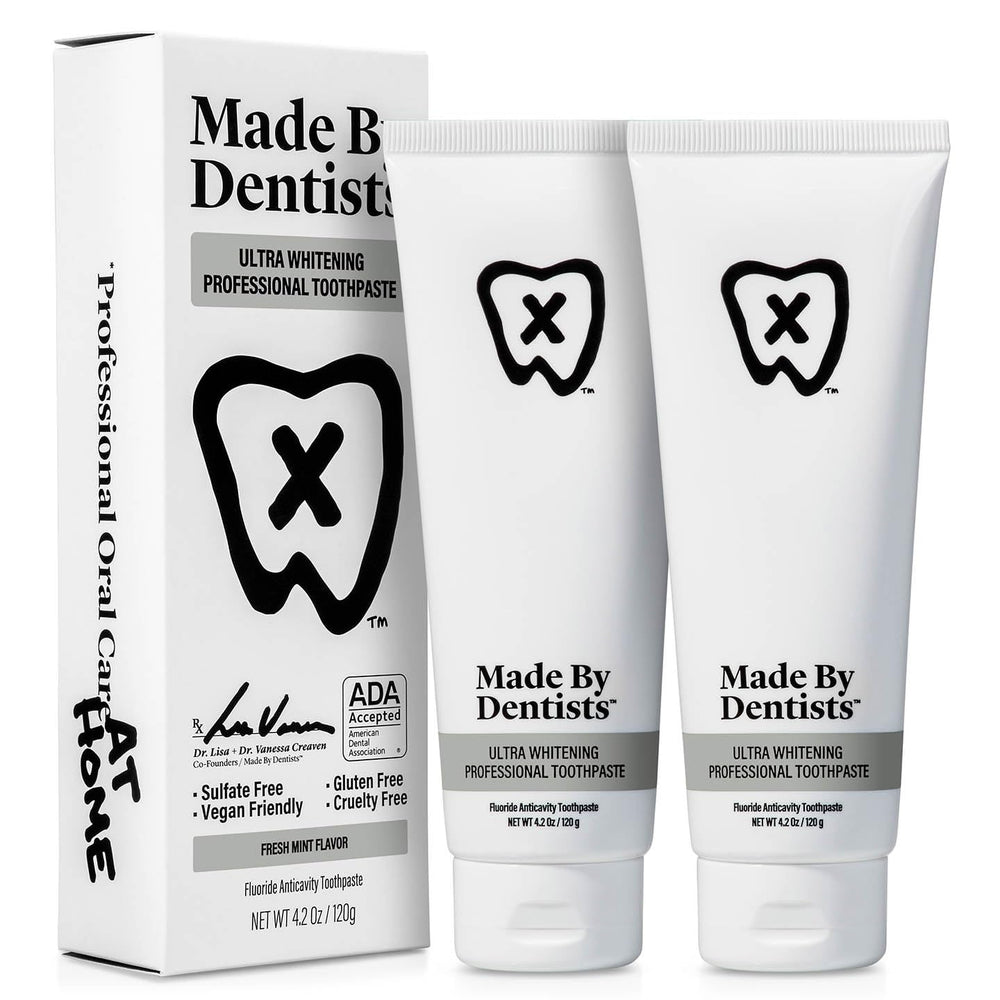 Made by Dentists ultra whitening paste pack front view for daily whitening routine.