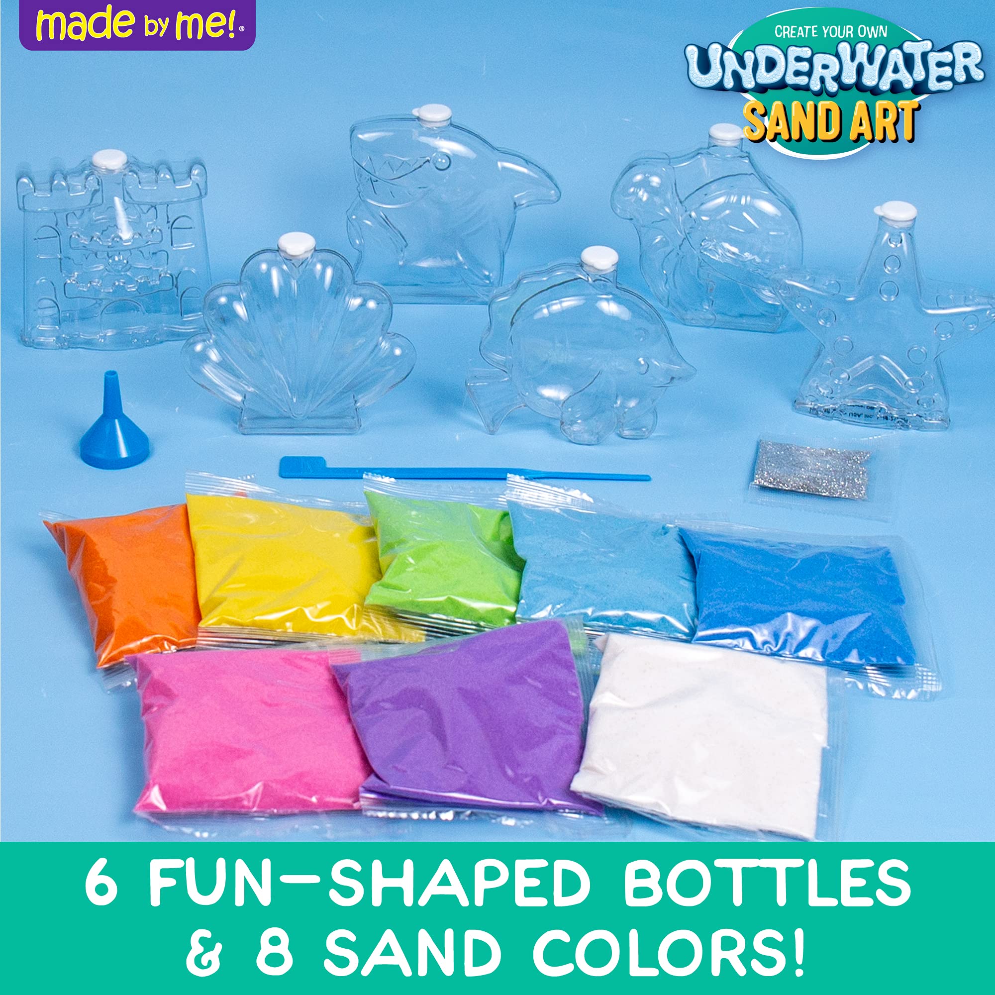 Made By Me turtle bottle offers rainbow sands for tactile crafting