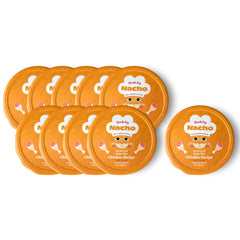 Made by Nacho wet cat food minced chicken bone broth for hydration and flavor.