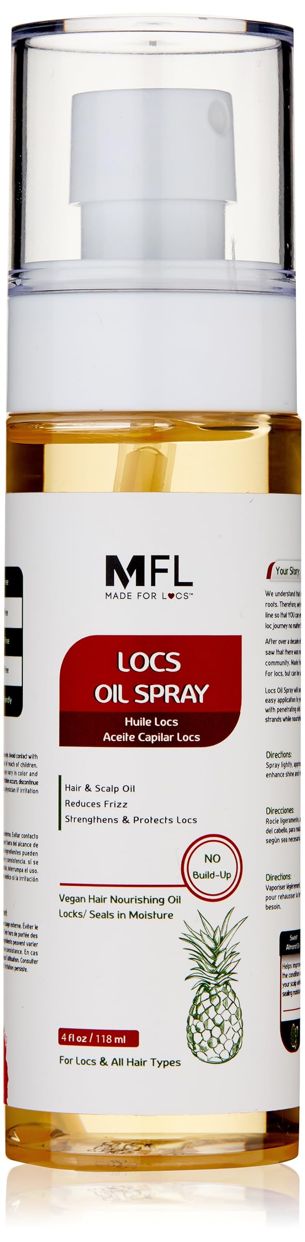 MFL Made For Locs vegan oil spray bottle ready for daily scalp conditioning