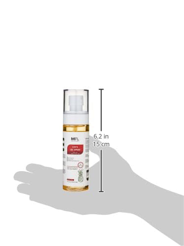 MFL Made For Locs vegan oil spray liquid drops on palm for easy dosing