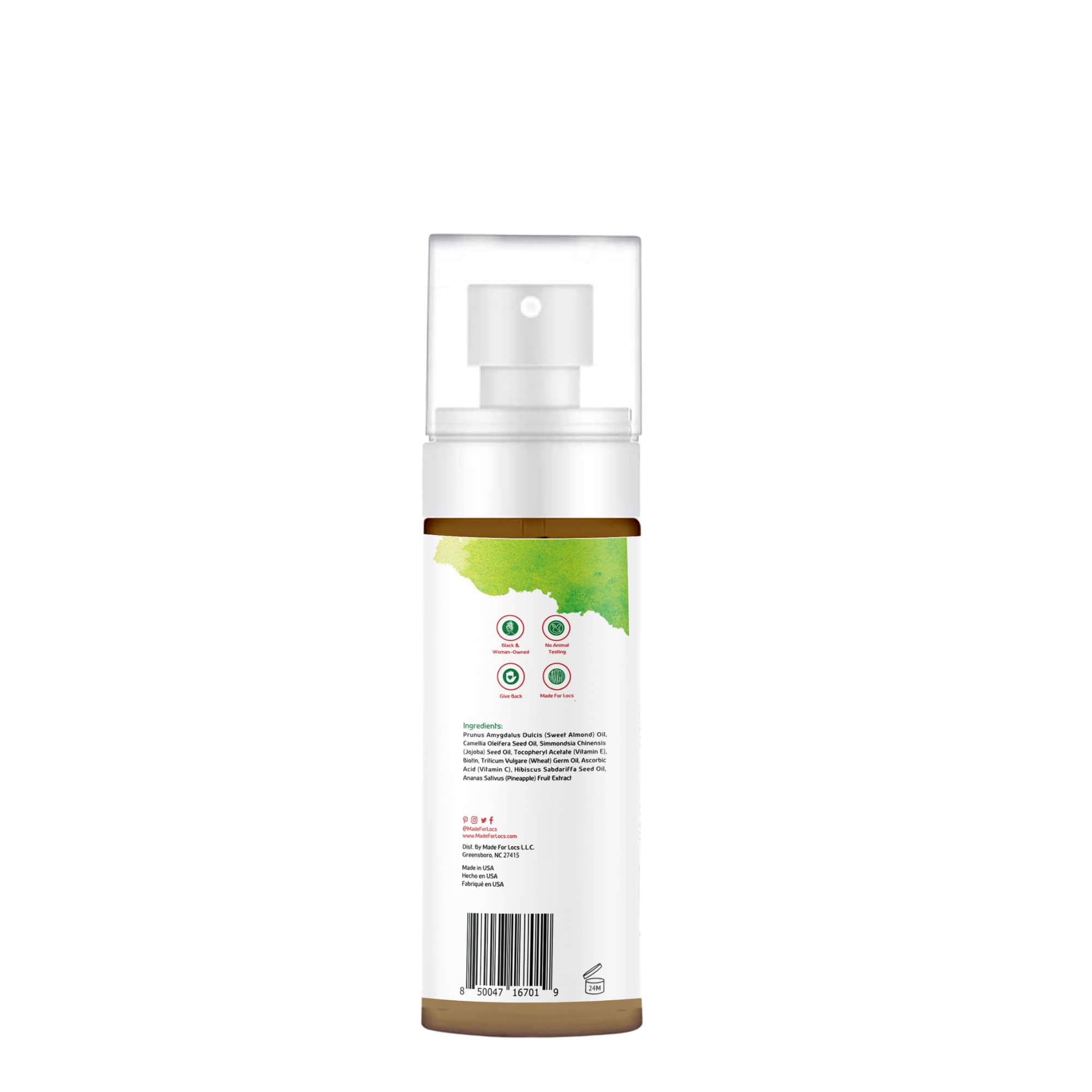 MFL Made For Locs vegan oil spray on locs during styling session