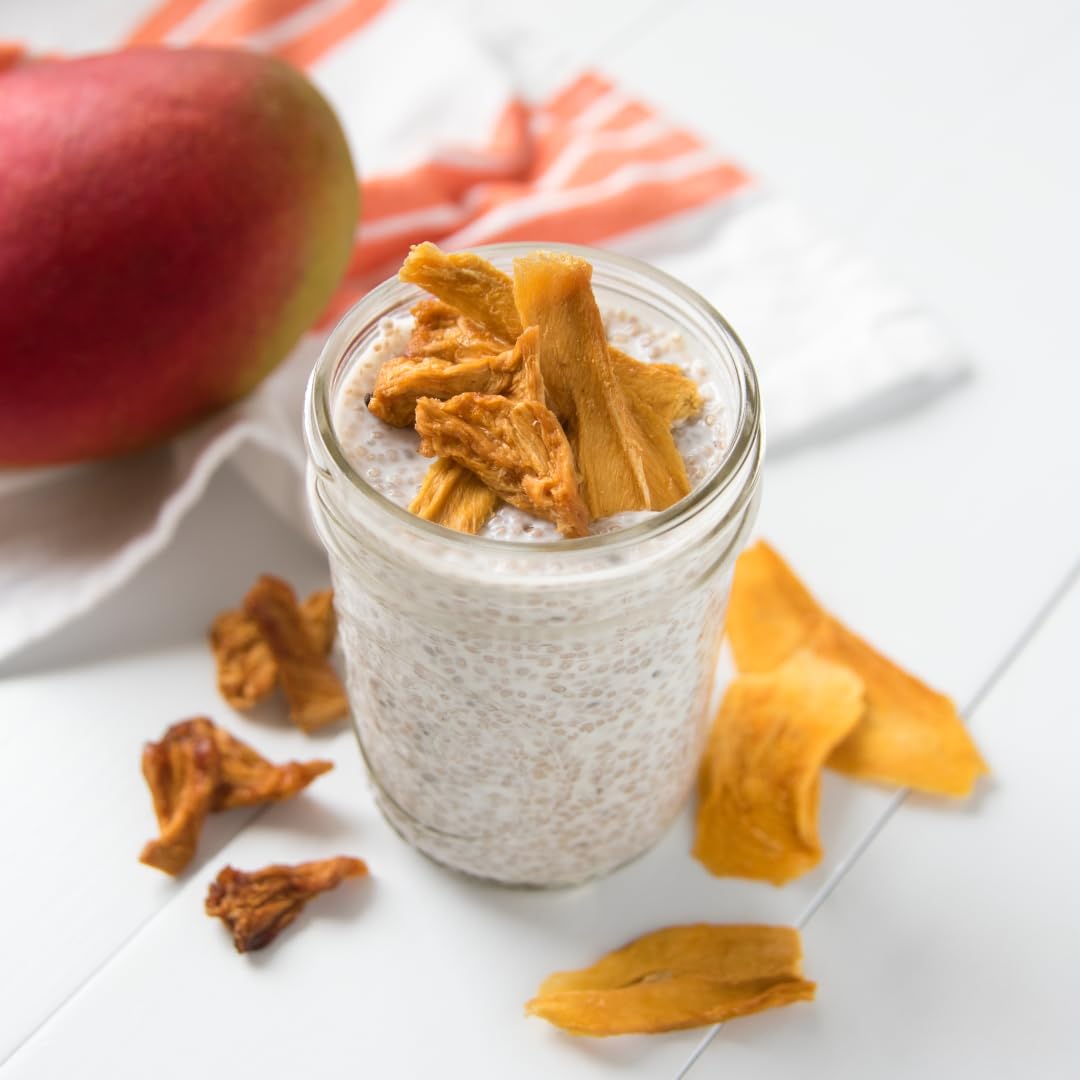 Made In Nature unsulfured mango ribbons display pure fruit taste with no sulfites.