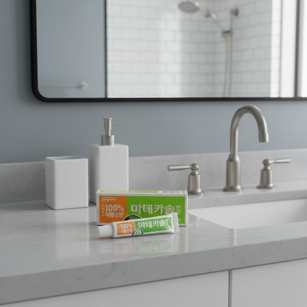 MADECA Derma Madecassol Care ointment in bathroom vanity, easy daily care for dry patches.