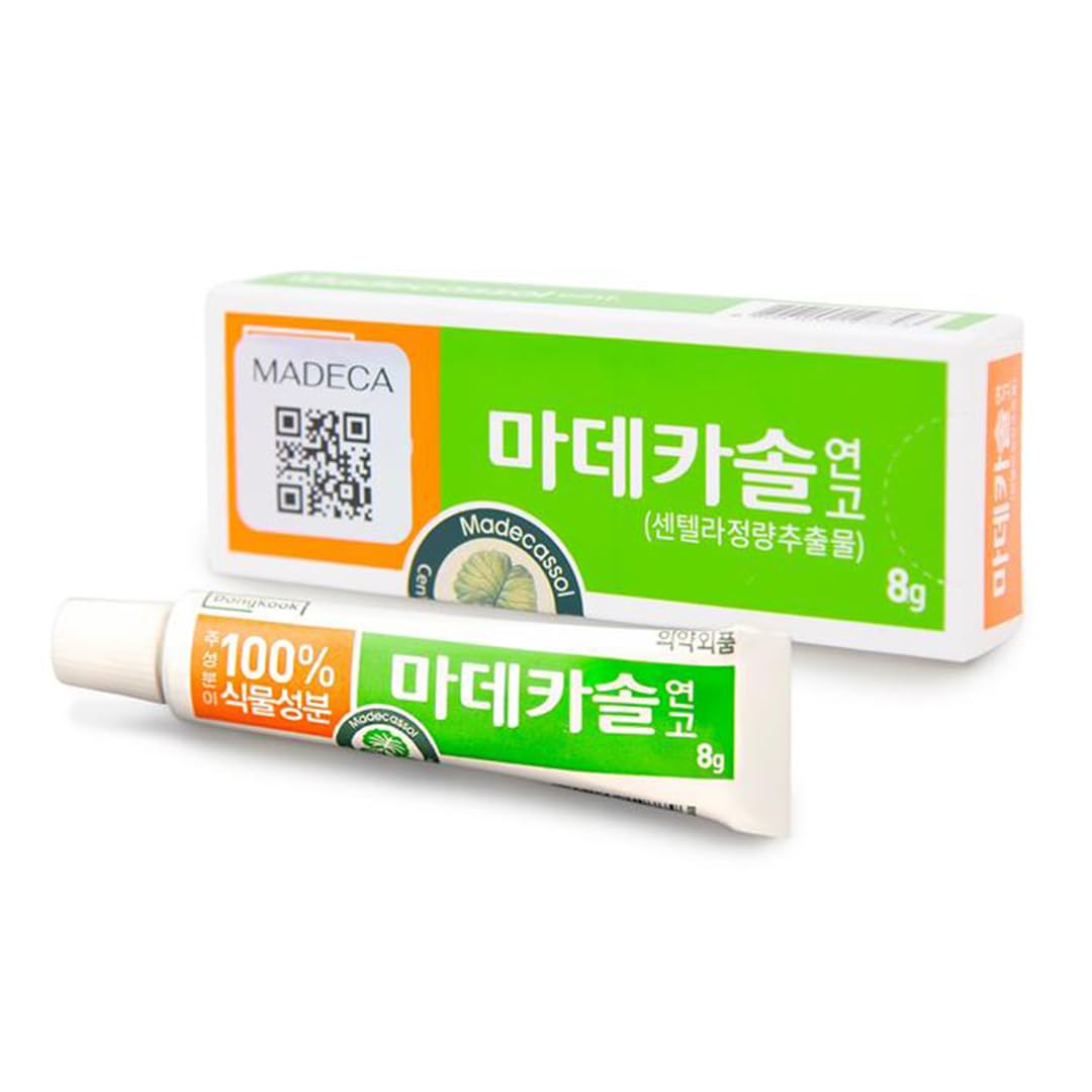 MADECA Derma Madecassol Care ointment packaging, travel-friendly 8g tube for on-the-go relief.