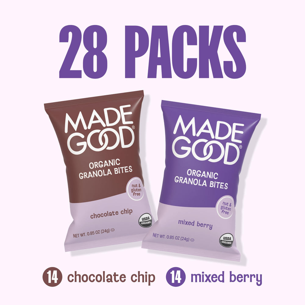 MadeGood Granola Bites with vegetable extracts: wholesome bite-size energy.