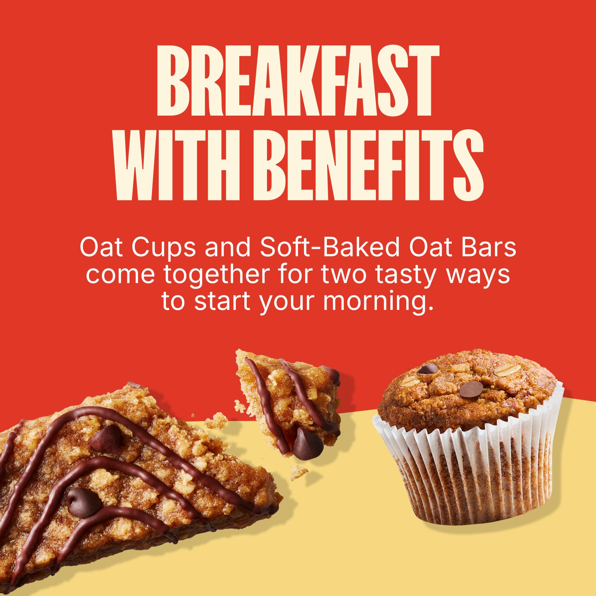 MadeGood Mornings blueberry oat bar close-up highlighting soft, bakery-style texture.