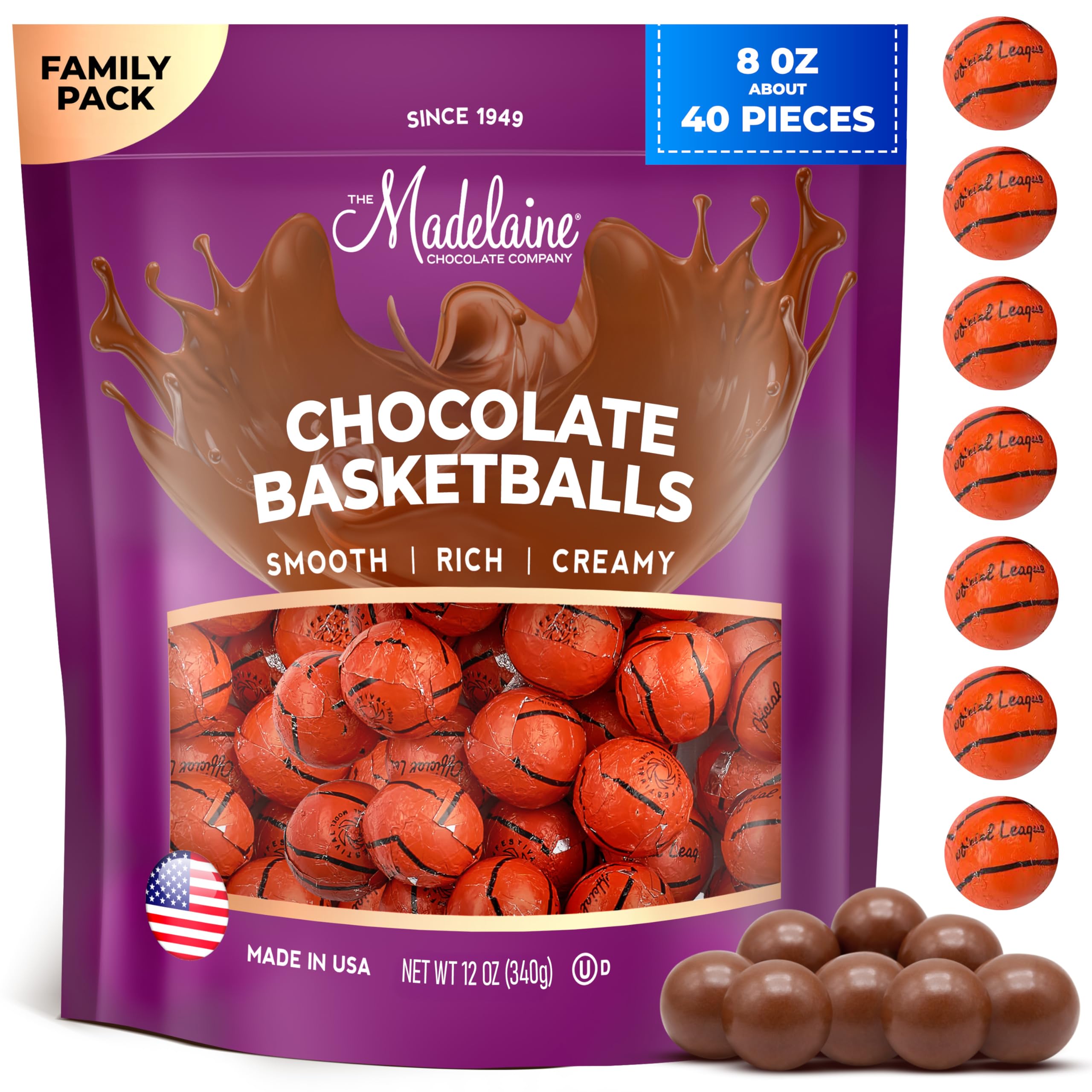 Madelaine basketball favors with foil-wrapped balls for stylish party favors