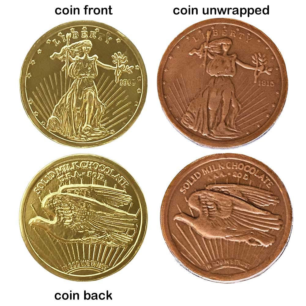 Madelaine Kosher-certified milk chocolate coins for gifting.