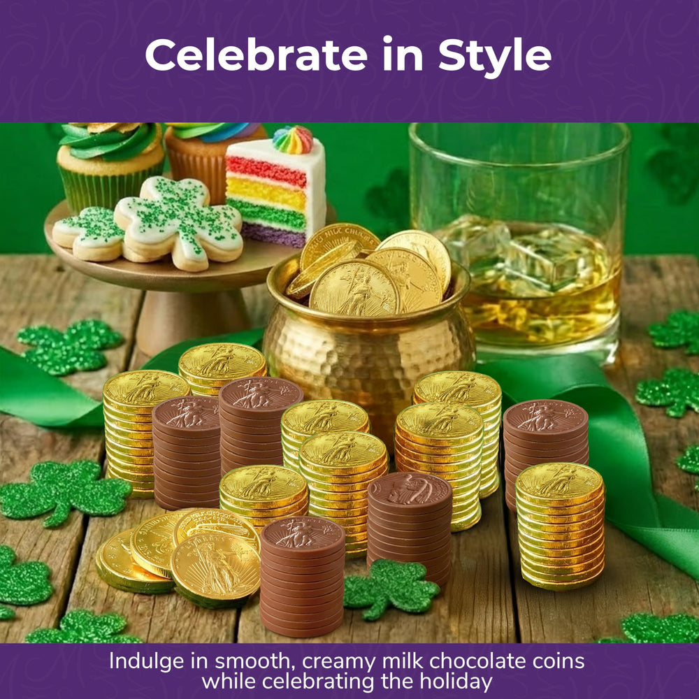 Madelaine Gold Milk Chocolate coins, Kosher certified for gifting.