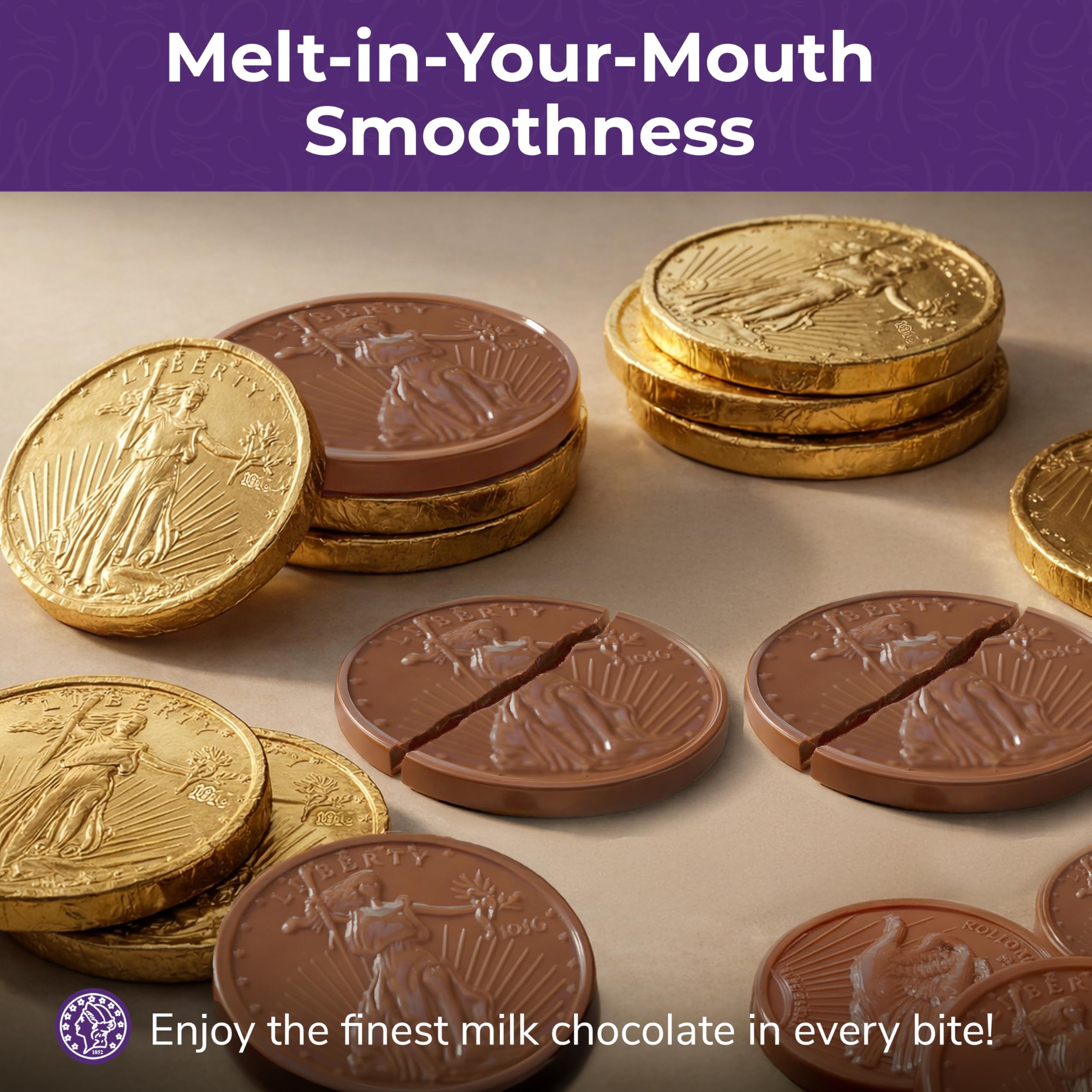 Madelaine Gold Coins used as party favors with easy sharing.