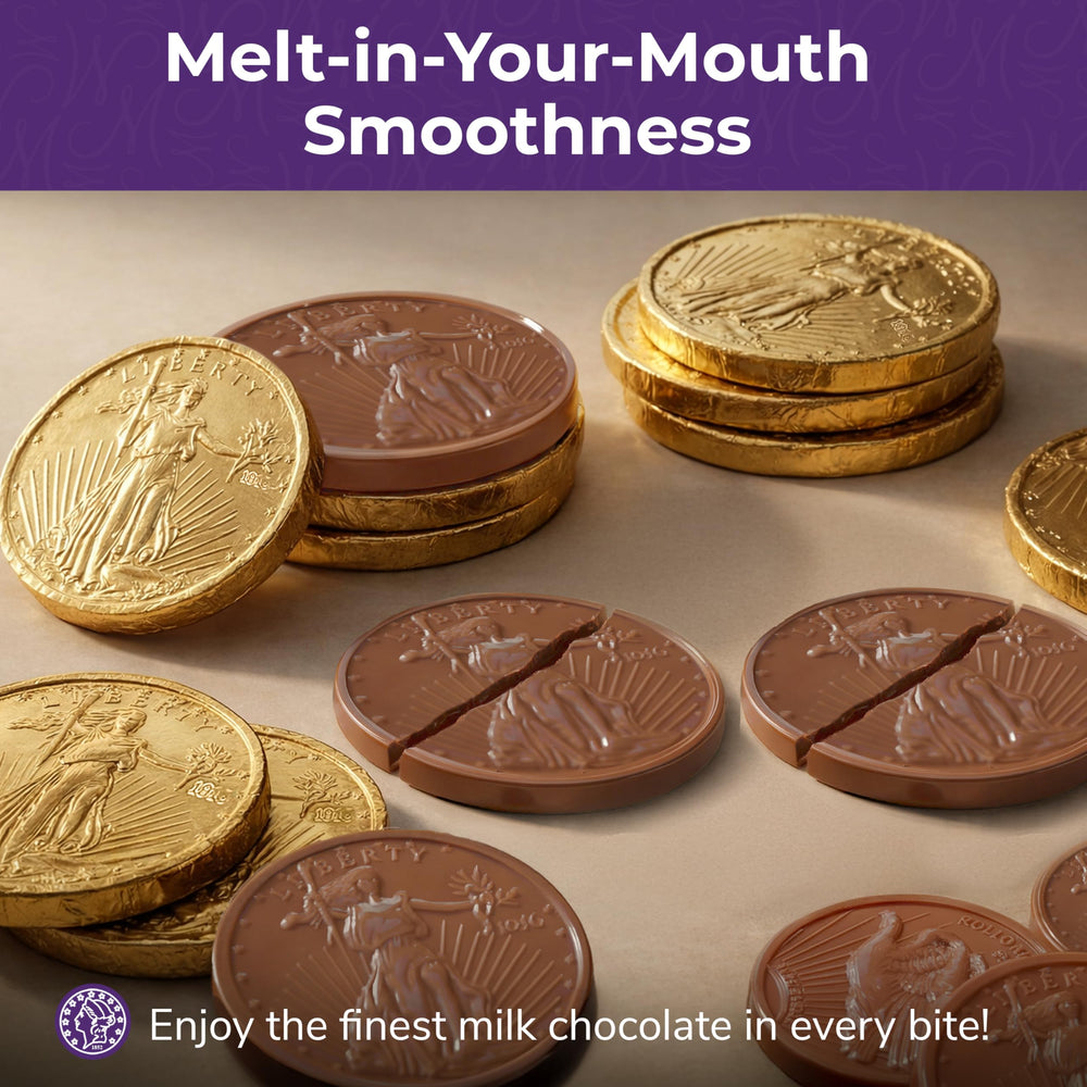 Madelaine Gold Coins used as party favors with easy sharing.